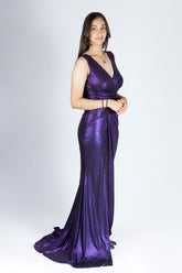 Bling Metallic Slit Dress